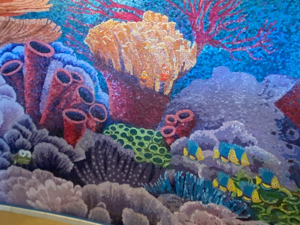 Finding Nemo mosaic mural inside Cabanas buffet on Disney Dream